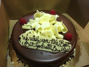 Co-workers wife treated us to a bunch of yummy sweets/food from Porto's in Downey. 