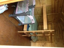 Left side of the cabin. Yes, the pack 'n play served as our daughter's bed. Worked like a charm!